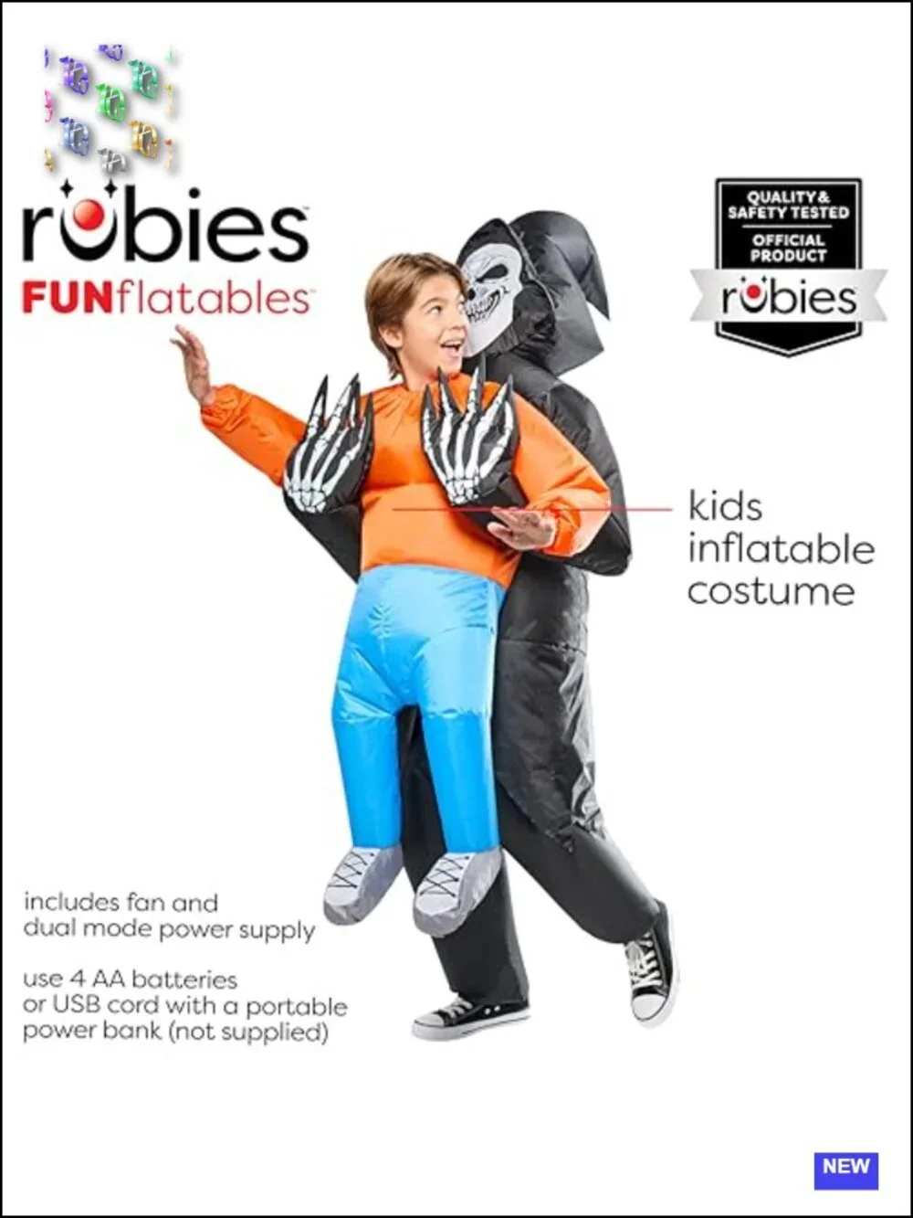 Rubies Grim Reaper Abduction Inflatable Costume for Kids - Halloween Cosplay,